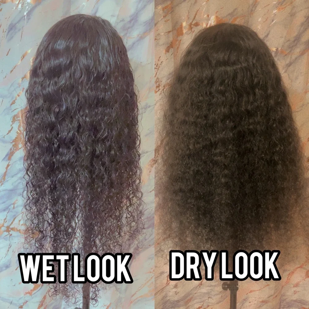 Deep Wave 13x4 Lace Front Human Hair Wig 28inch Brazilian Hair Transparent lace. - Picture 3 of 3